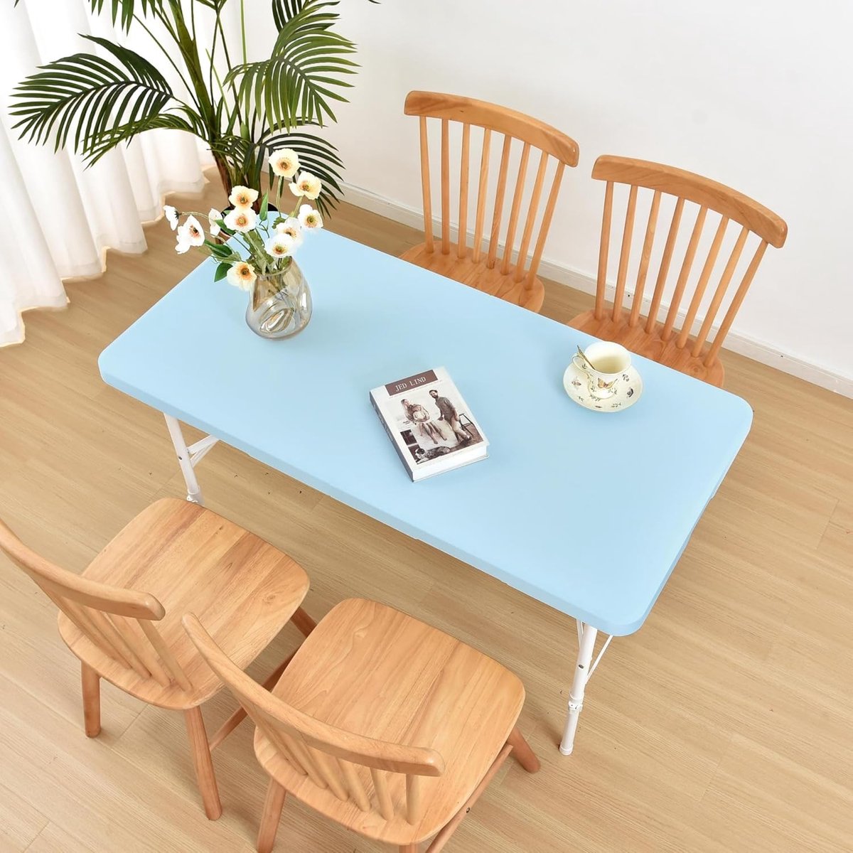 Ronde Tafelkleden - Spandex Hoezen - Feestelijk Diner - Elastische Pasvorm - 60x122cm - Blauw
