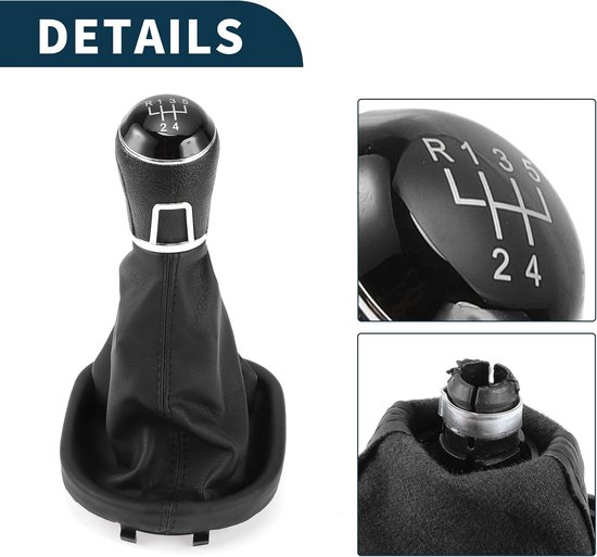 Versnellingspook - Schakelhendel - Auto Interieur - 5 Versnellingen - Zwart van Merkloos — afbeelding 5