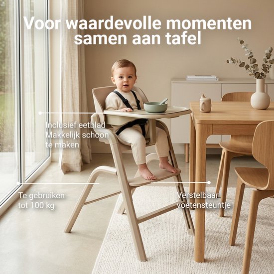 Novi at Home® Curve Premium Kinderstoel - Sand - Te gebruiken tot 100 kg - Verstelbare rugleuning, voetensteun en hoogte van Novi at Home — afbeelding 2