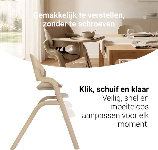Novi at Home® Curve Premium Kinderstoel - Sand - Te gebruiken tot 100 kg - Verstelbare rugleuning, voetensteun en hoogte van Novi at Home — afbeelding 3