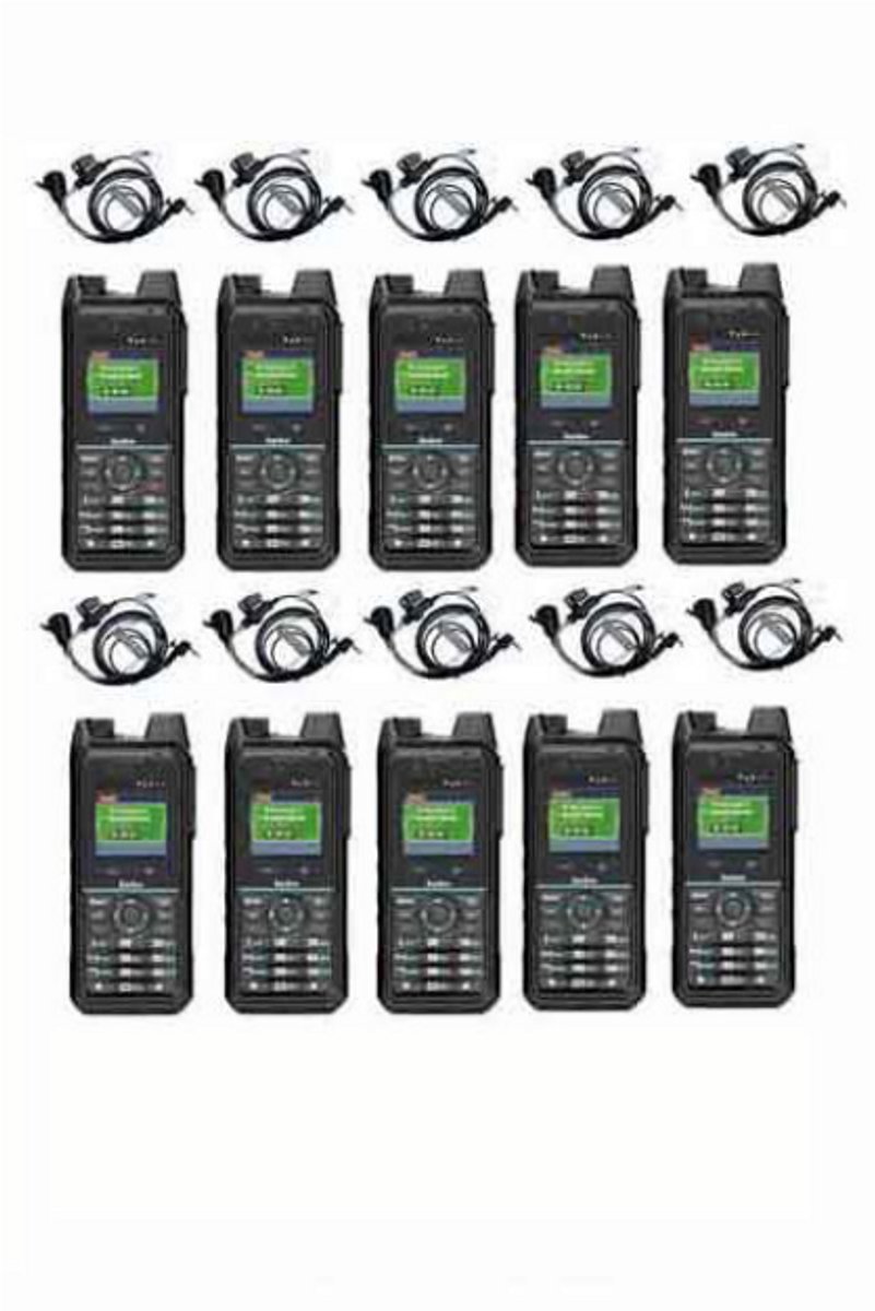 Set van 10 Inrico T330 4G LTE Zello Smart Portofoon IP68 met beveiliging oortje