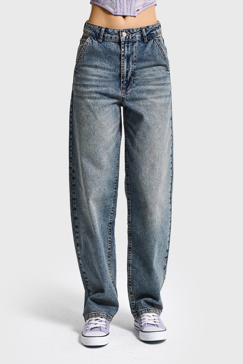 It's Basic - SKATER MID RISE JEANS - COBALT