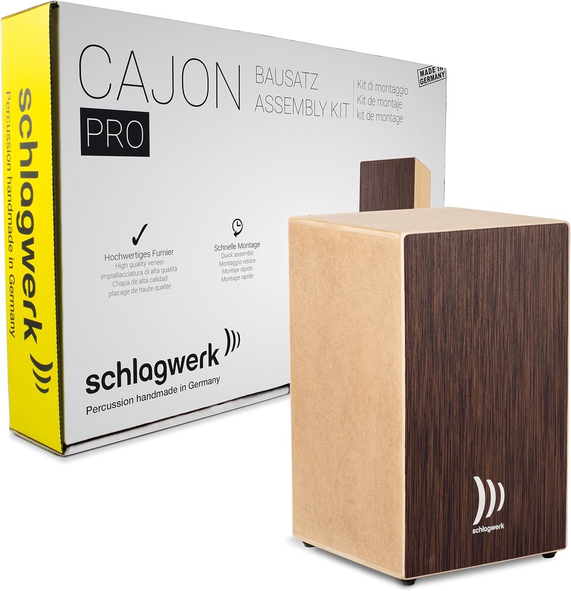 Cajon Bouwpakket - Percussie Instrument - Muziek Maken - Snel Monteren - 50cm Hoog - Natuurlijk