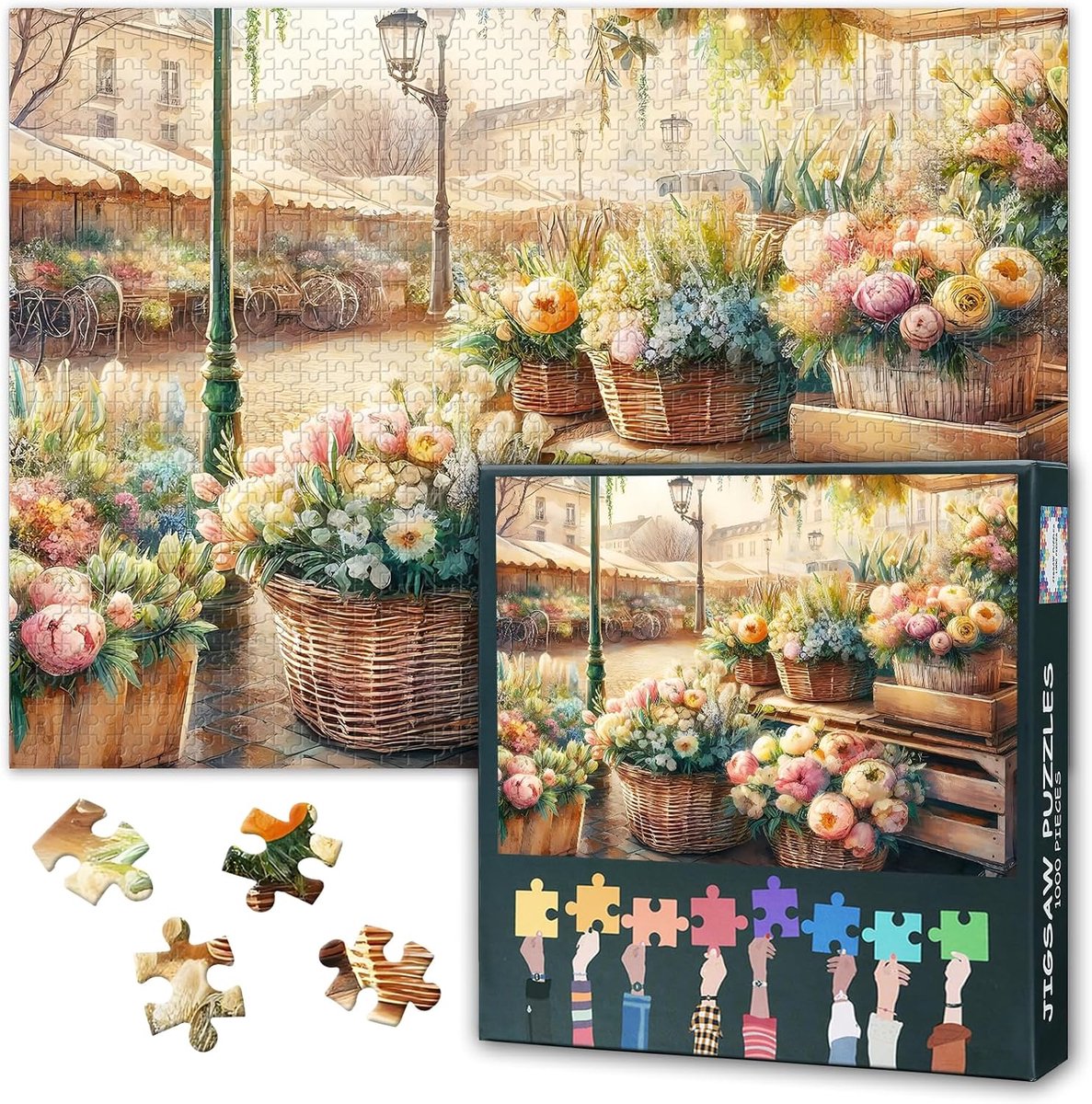 Puzzel 1000 Stukjes - Legpuzzel Volwassenen - Ontspannend Vrije Tijd - Gedetailleerd Bloemenontwerp - 50x70 cm - Boeket
