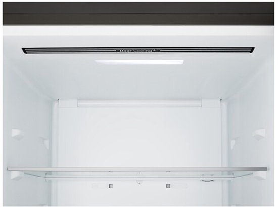LG koel-vriescombinatie 465L zwart, 375L totaal, energieklasse B, LED display, 34 dB, 4 planken, 2 groentelades