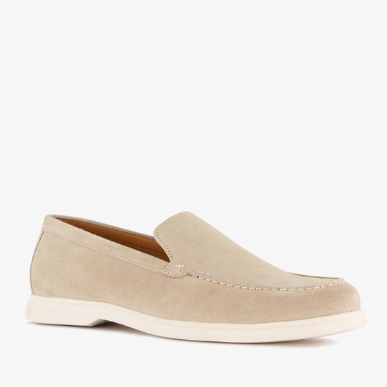 Van Beers chaussures de ville en suède pour hommes beige - Taille 45 - Cuir véritable - Semelle amovible