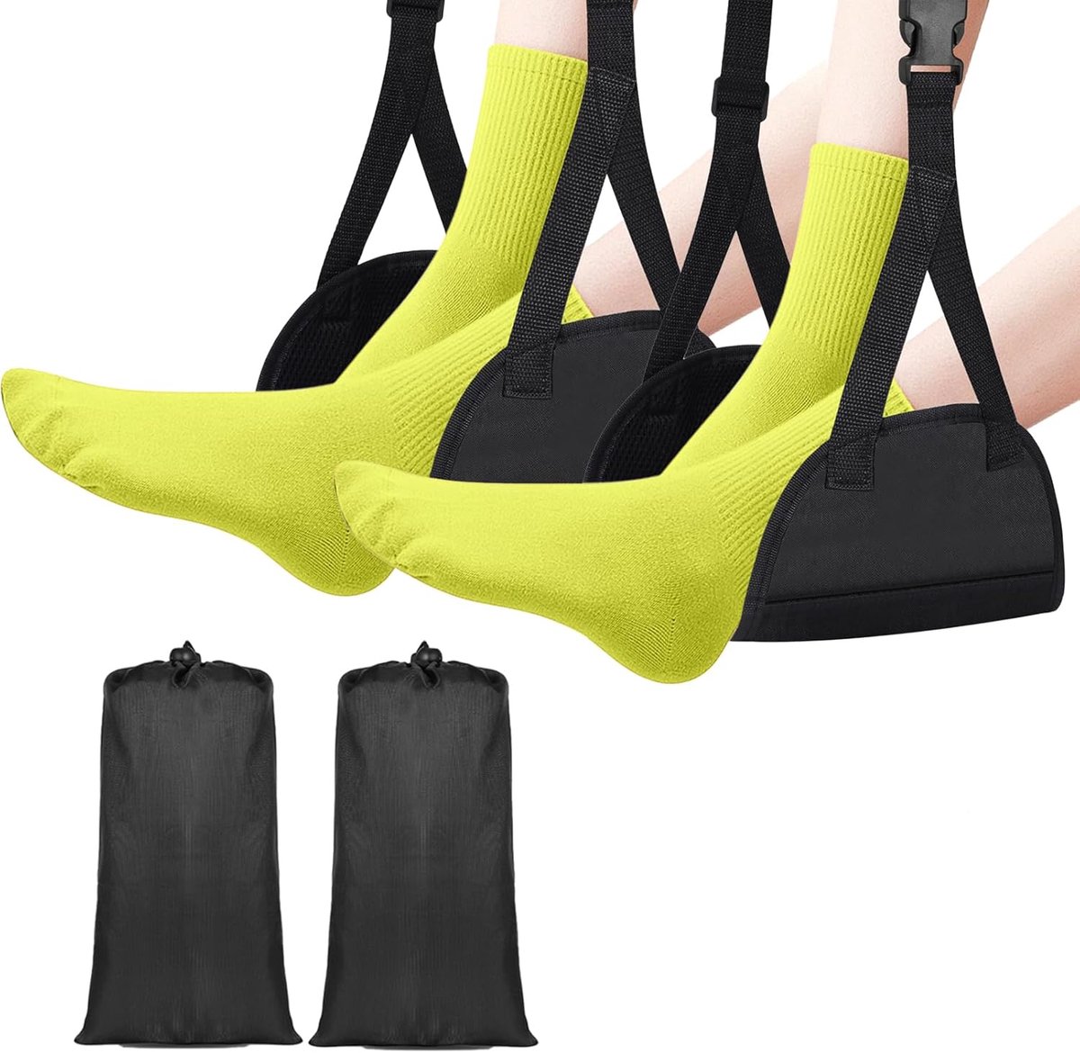Vliegtuig Voetsteun - Reis Hangmat - Comfortabel Reizen - Verstelbare Hoogte - 29.97 x 14.99 cm