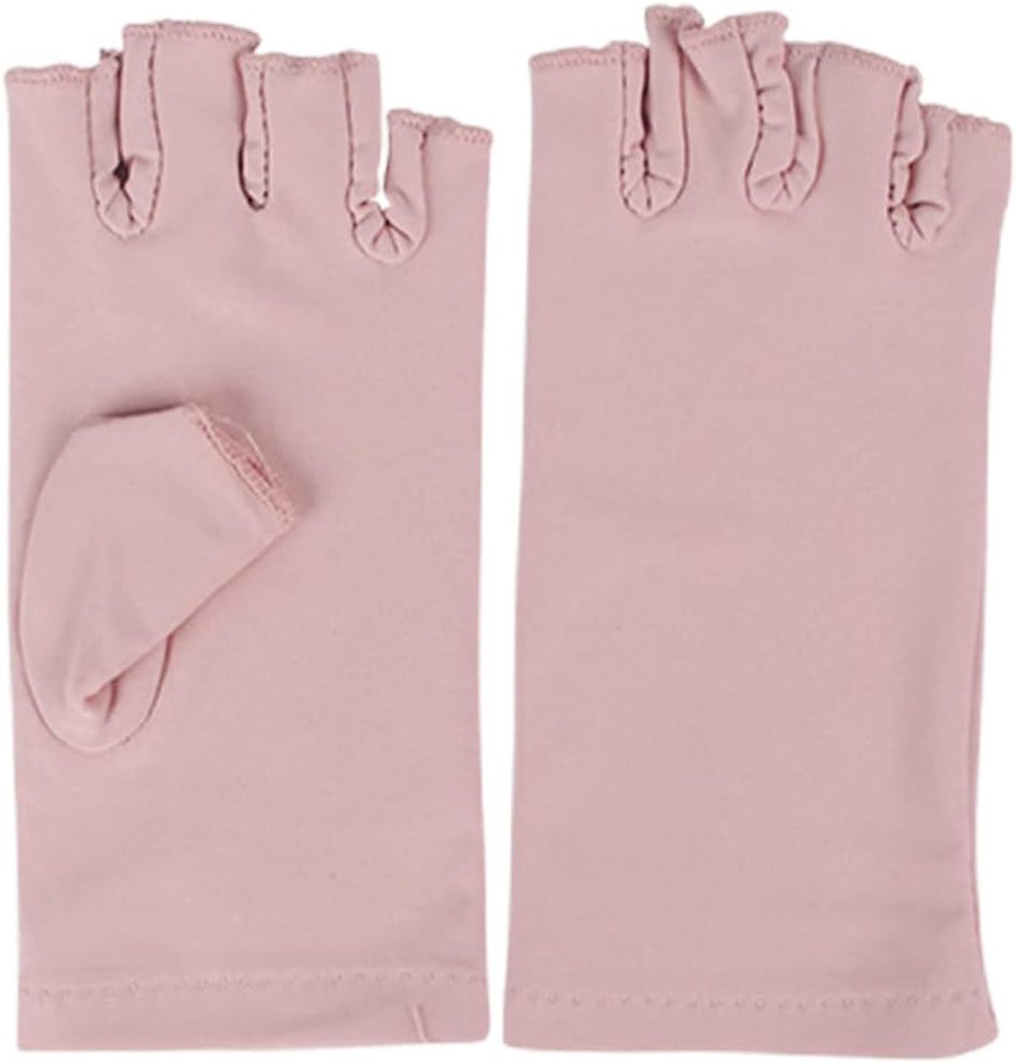 UV Handschoenen - Nagelbescherming - Nageldrogen - Vingerloos Ontwerp - 16cm Lengte - Roze