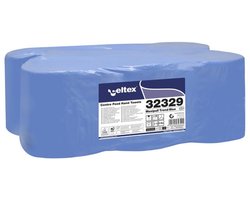 Poetspapier Celtex Centerfeed Midi 2-laags blauw 108 meter krimp a 6 rol