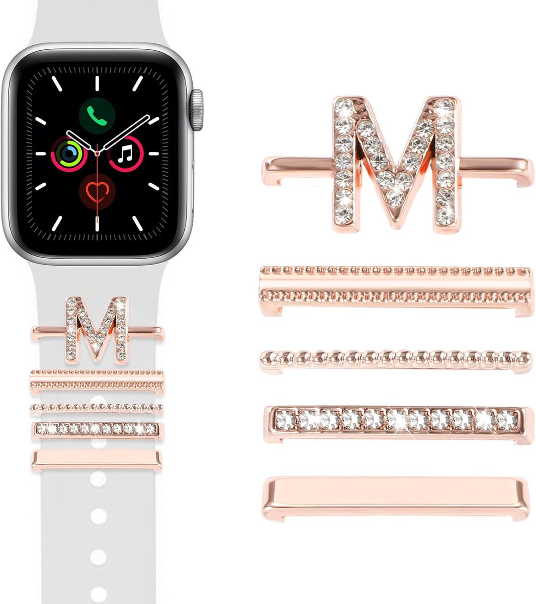 Horlogeband Bedels - Decoratieve Ringen - Smartwatch Personaliseren - Set van 5 - Metaal