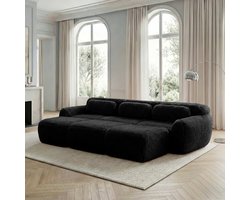 REDOM - Modulaire Hoekbank - Zacht Pluche - Zonder Montage - Minimalistisch - Voor Woonkamer - Zwart