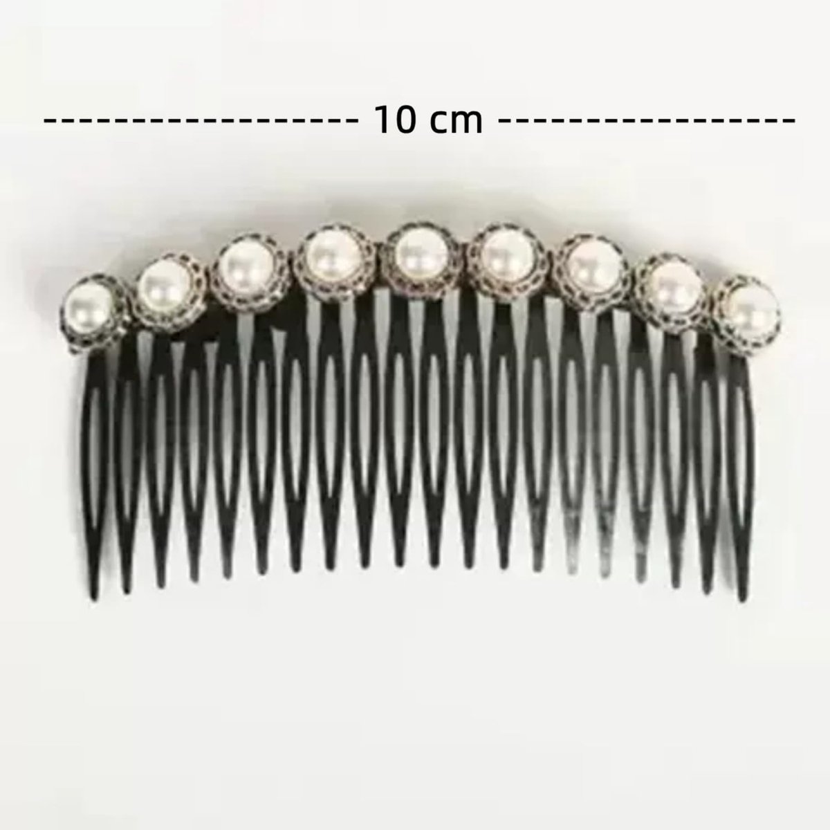 Haarkam Set - Parelkralen Clips - Haar Styling - Zijwaarts Ontwerp - 11 x 7 cm - Zwart