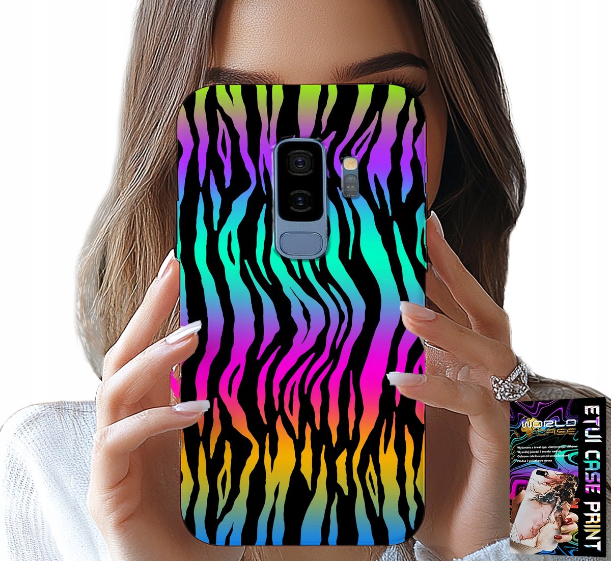 HOESJE VOOR SAMSUNG GALAXY S9 PLUS - ABSTRACTE, KLEURRIJKE PATRONEN + FILM