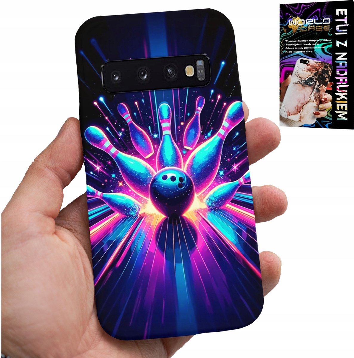 HOESJE VOOR SAMSUNG GALAXY S10 - BOWLING STRIKE COVER, ACHTERKANT
