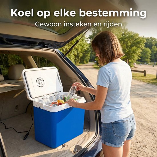 Lomera Elektrische Koelbox - Koelbox 12v - Koelbox Auto - Camping Koelbox - Koelbox Blauw - Thermo Elektrische Koelbox - Frigobox - Koelbox Koelen en Verwarmen van Merkloos — afbeelding 4