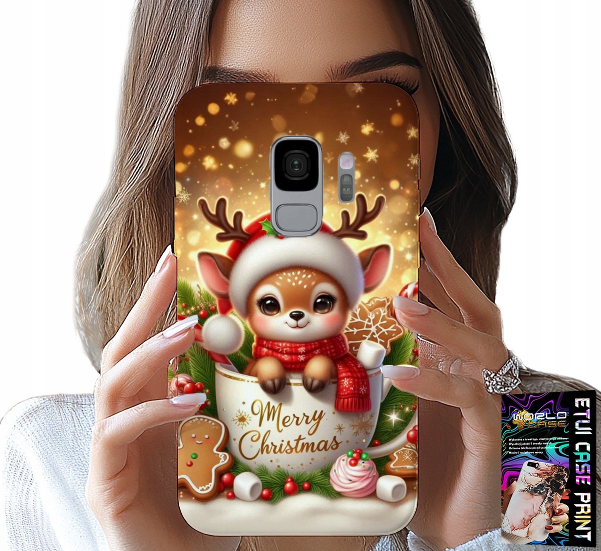 HOESJE VOOR SAMSUNG GALAXY S9 - SCHATTIG RENDIEREN KERSTPATROON
