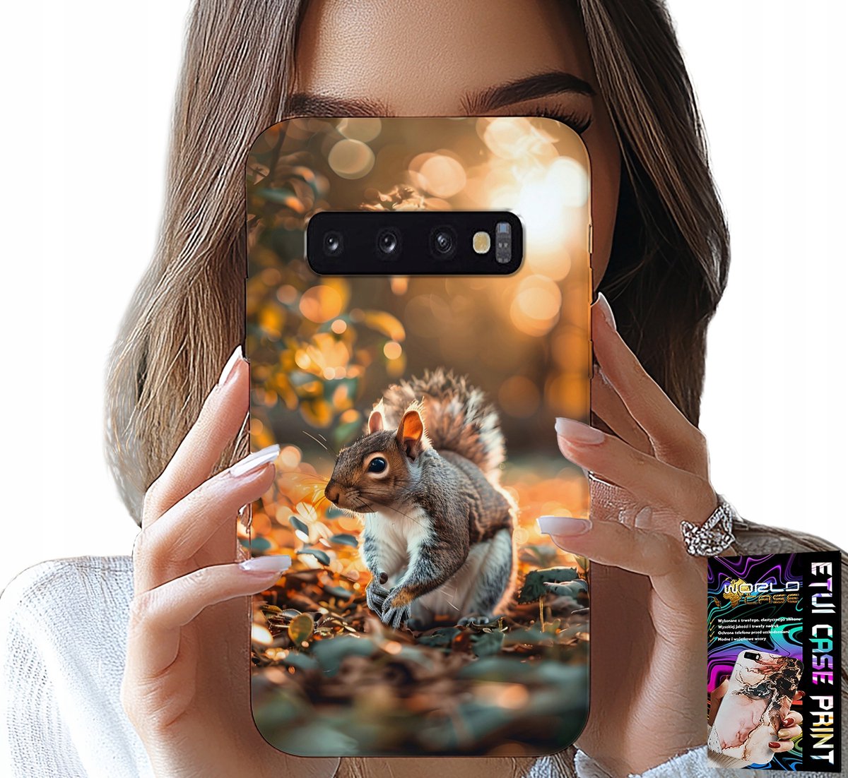 HOESJE VOOR SAMSUNG GALAXY S10 PLUS - SCHATTIGE EEKHOORN, HOESJE MET JE EIGEN MOTIEF