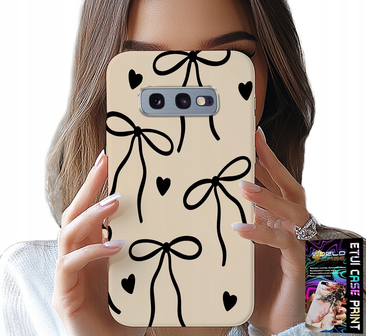 HOESJE VOOR SAMSUNG GALAXY S10E - BEIGE KOMMEN MET STIJLVOLLE PATRONEN