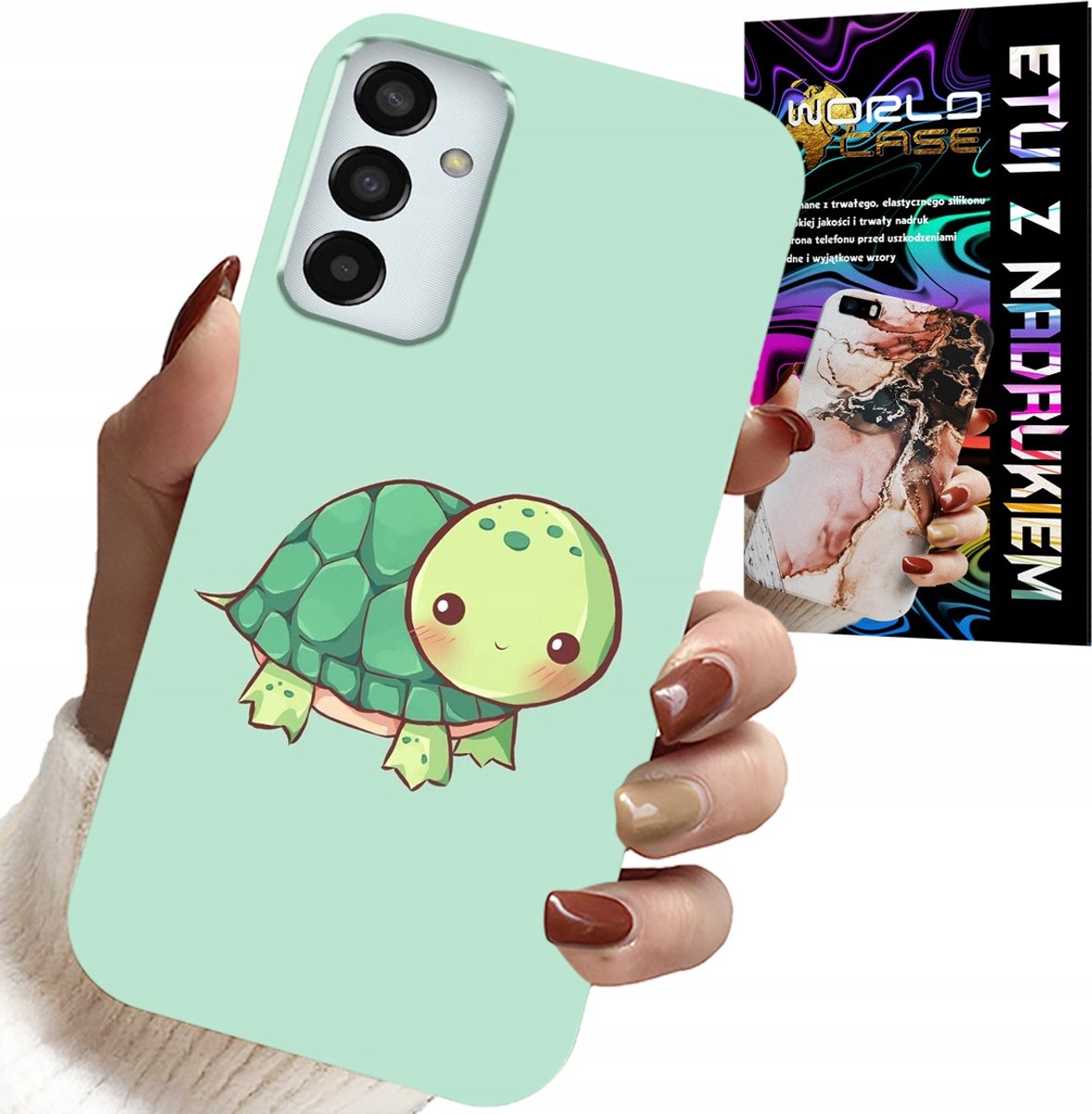 HOESJE VOOR SAMSUNG GALAXY M23 - LEUKE SCHILDPADDENPATRONEN VOOR KINDEREN + GLAS