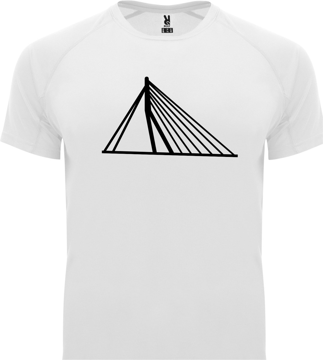 Rotterdamse brug, sport shirt, maat 8 wit