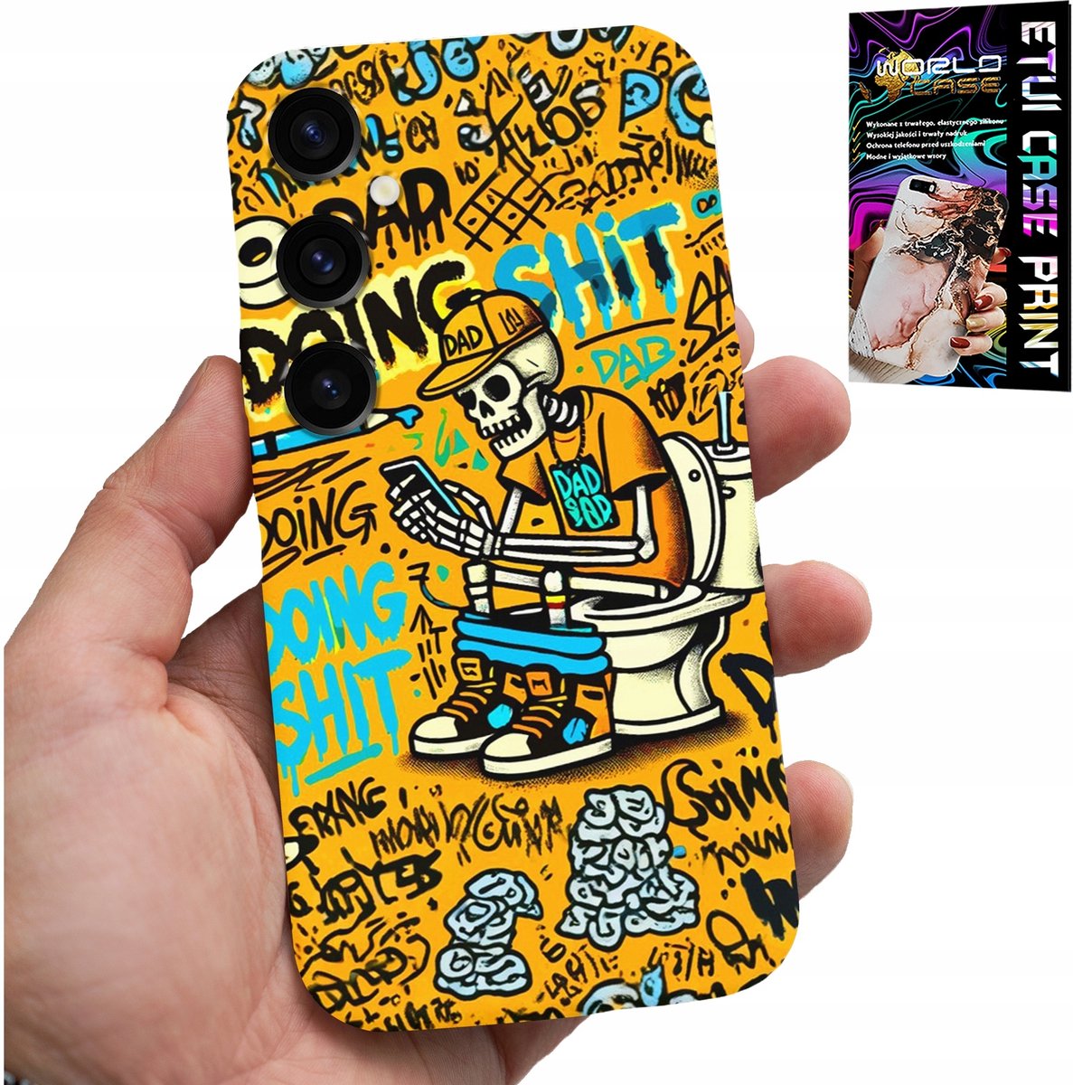 HOESJE VOOR SAMSUNG GALAXY M55 5G - SKELET DAT OP HET TOILET POEPT