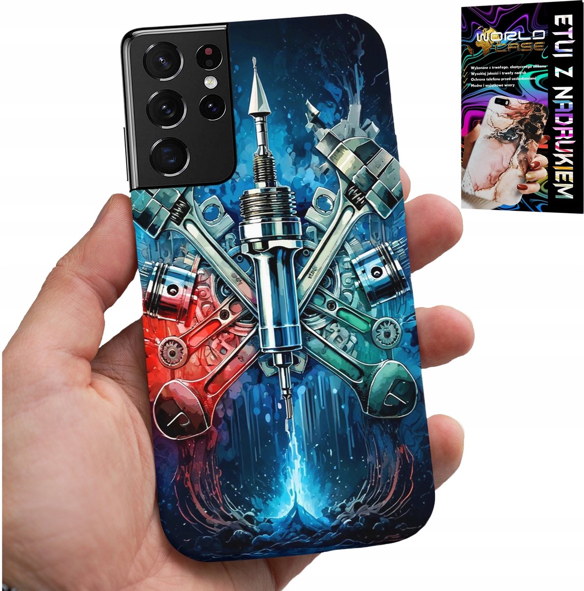 HOESJE VOOR SAMSUNG GALAXY S21 Ultra - HOESJE VOOR MOTORONDERDELEN + FOLIE