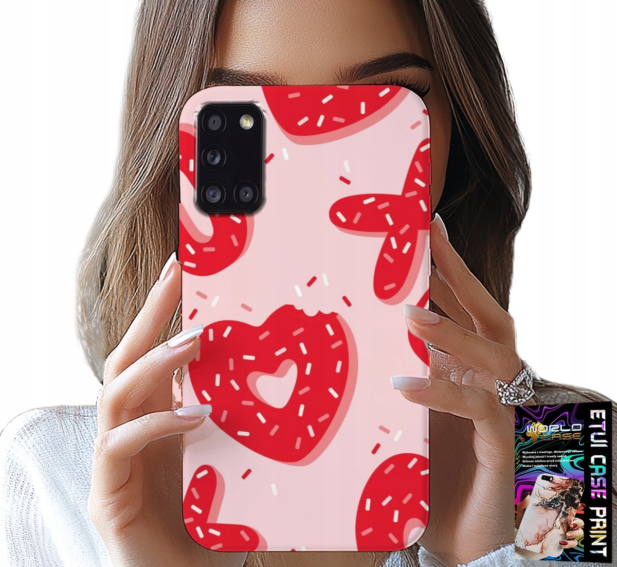 HOESJE VOOR SAMSUNG GALAXY A31 - VROUWELIJKE, MODIEUZE PATRONEN XOXO HART + GLAS
