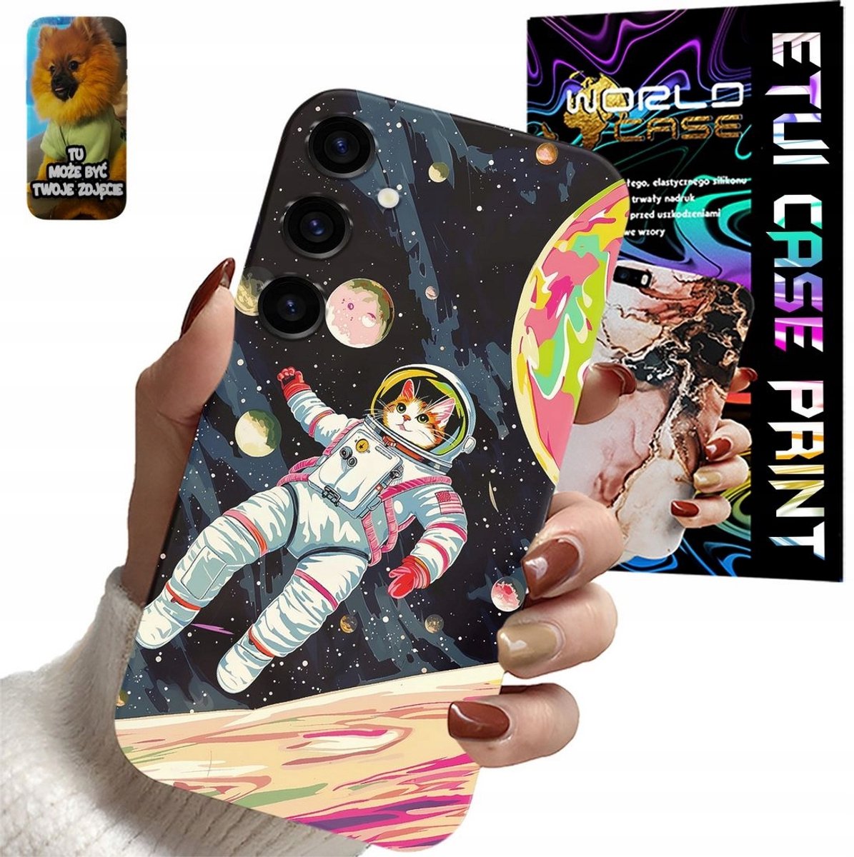 Hoesje Samsung Galaxy S24 Space Galaxy Astronaut Cat Patroon