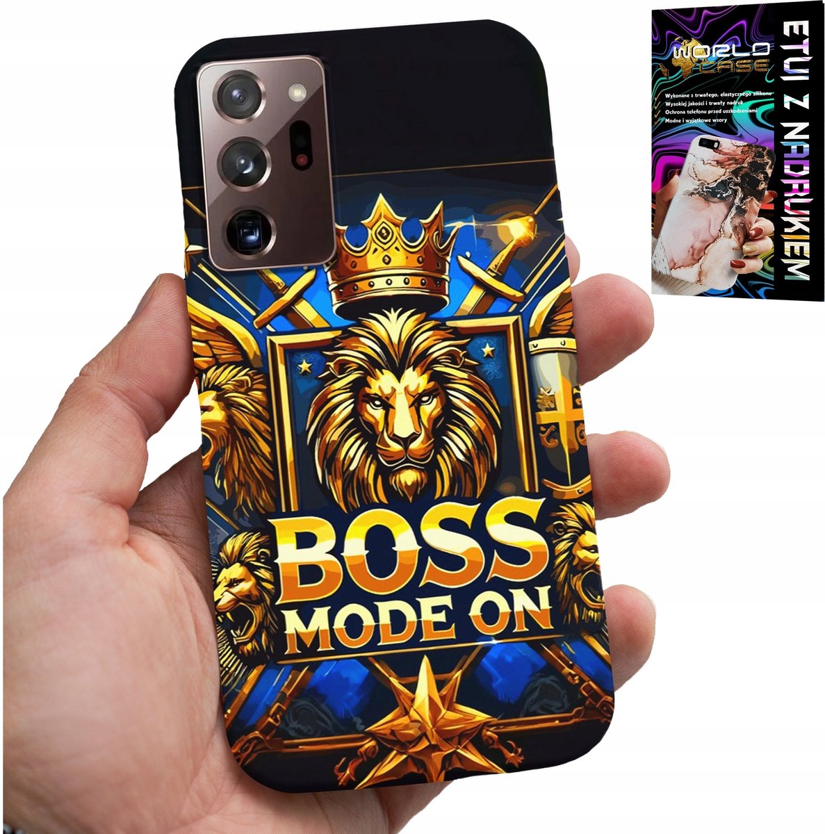 Hoesje voor Samsung Note 20 Ultra - Boss Lion met kroon op de wijzerplaat + folie
