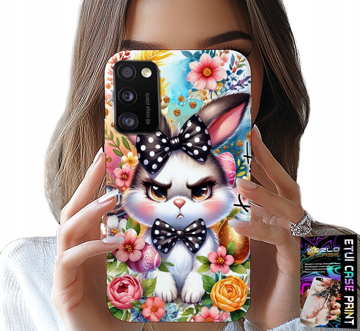 HOESJE VOOR SAMSUNG GALAXY A41 - PAASHAAS, HAAS, EIEREN + GLAS