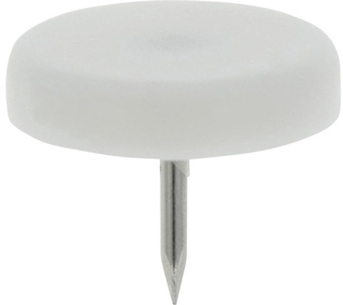 TARROX Meubelglijder Kunststof Spijkerbaar rond wit Ø 20 mm, 16 stuks