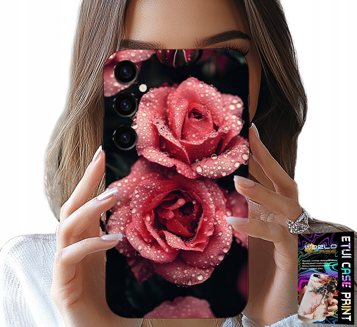 HOESJE VOOR SAMSUNG GALAXY M15 5G - PRACHTIGE ROZE ROZEN, BLOEMENPATRONEN, HOESJE