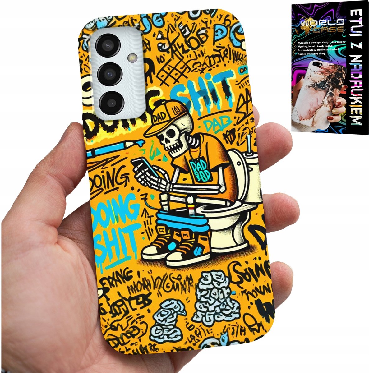 HOESJE VOOR SAMSUNG GALAXY M23 - EEN SKELET DAT OP HET TOILET ZIT