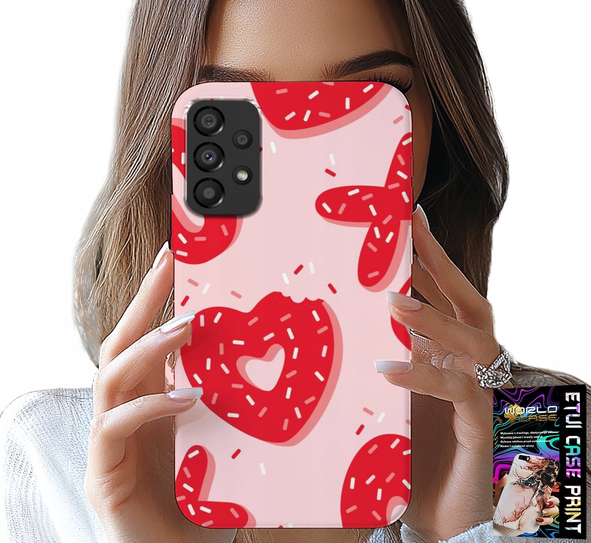 HOESJE VOOR SAMSUNG GALAXY A33 5G - VROUWELIJK, MODIEUS PATROON XOXO HART + GLAS