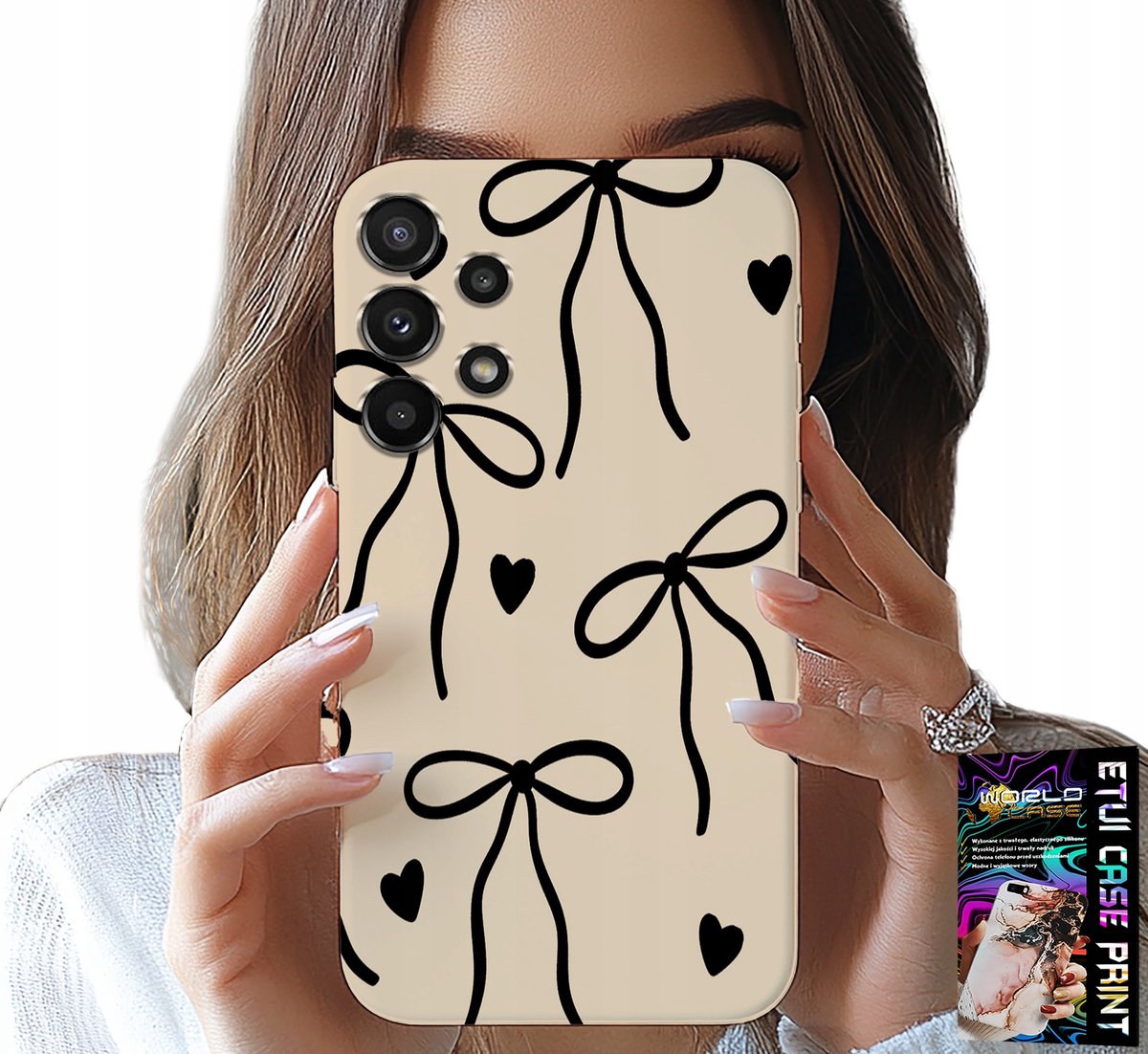HOESJE VOOR SAMSUNG GALAXY A32 5G - BEIGE KOMMEN MET STIJLVOLLE PATRONEN