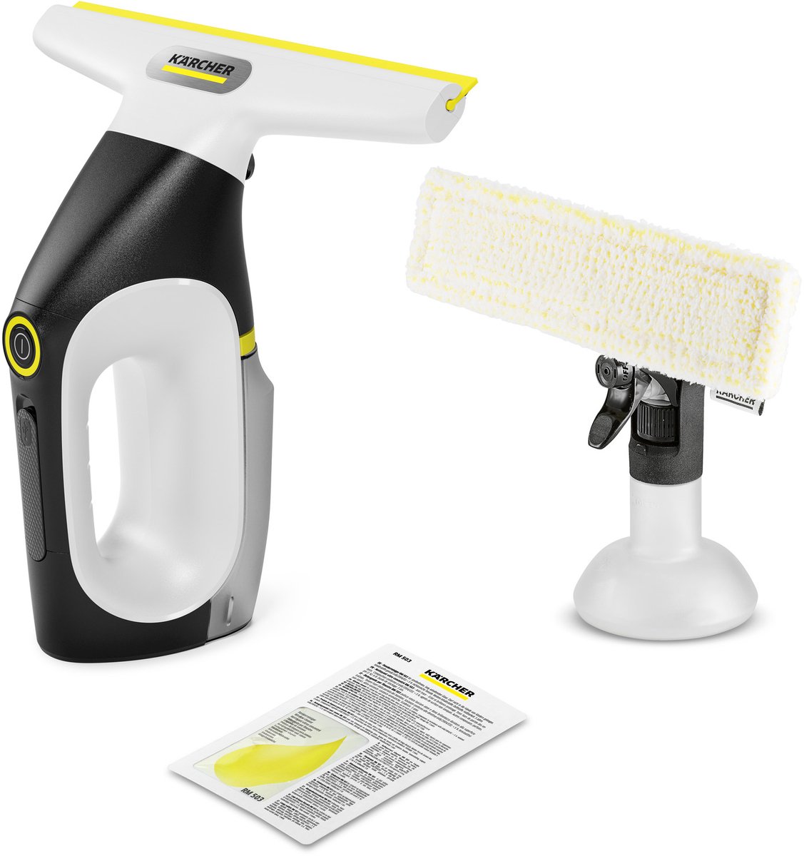 Kärcher Window Vac WV 3 Comfort Care draadloze ruitenreiniger - Raamwisser looptijd accu 35 minuten voor 105 m² - Ramenwasser voor douche en andere gladde oppervlakken - XXL Tank & Douchehaak - Incl. sproeiflacon en microvezeldoek