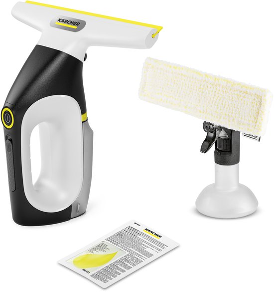 Kärcher Window Vac WV 3 Comfort Care draadloze ruitenreiniger - Raamwisser looptijd accu 35 minuten voor 105 m² - Ramenwasser voor douche en andere gladde oppervlakken - XXL Tank & Douchehaak - Incl. sproeiflacon en microvezeldoek