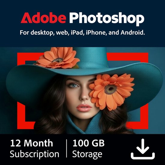 Adobe Photoshop - 12 maanden/1 apparaat - Meertalig - PC/Mac Download