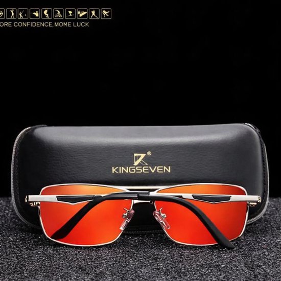 KingSeven Redstar - Pilotenbril met UV400 en polarisatie filter - Z197 van Kingseven — afbeelding 3