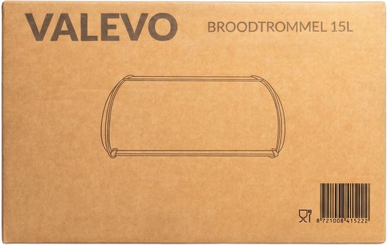 VALEVO® Boîte à pain XL avec couvercle coulissant - Grande boîte à pain XL - 43x27x19 - Conservation jusqu'à 15 litres - Boîte de conservation pour pain entier - Cuisine - Acier inoxydable noir