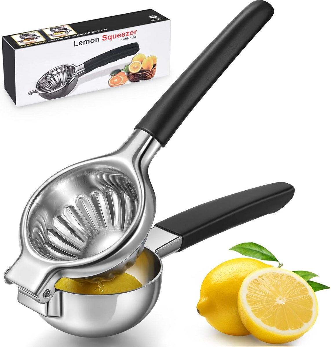Citruspers Handmatig RVS - Citroenpers - Limoenpers - Fruitpers - Kwaliteit Citroenpers - Handmatige Citroenpers - Sinaasappelpers