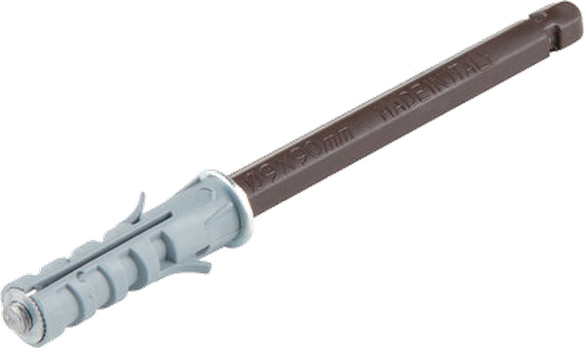 Blinde plankdrager 90 x 9 mm - Italiana Ferramenta - 10 kg draagvermogen - bruin - inclusief plug