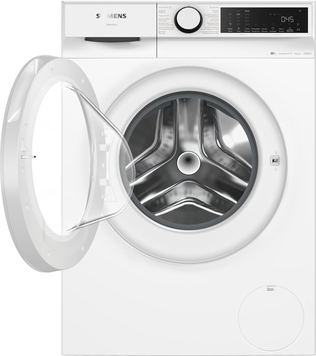 Siemens WG34J200FG - iQ500 - Wasmachine – 8 kg – 1400 rpm – Energieklasse A - smartFinish: vermindert kreukels tot 50% - Home Connect - speedPack L – Versnel programma's