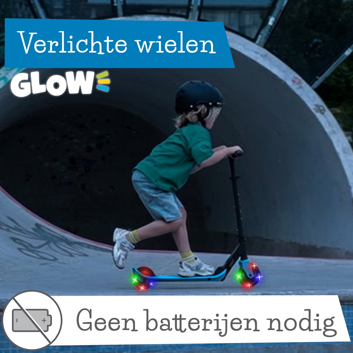 Chillafish Kinderstep jongens en meisjes vanaf 5 jaar met LED wielen - Blauw - Step met verstelbaar stuur en voetrem - Opvouwbaar en lichtgewicht met ABEC-5 wielen - Geen batterijen nodig - Model Flexxi Glow — afbeelding 2