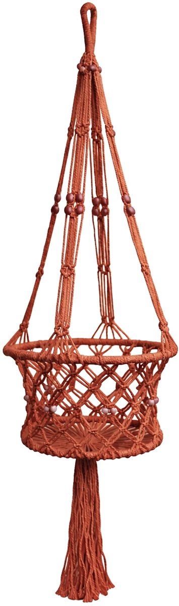 Lavandoux - Macramé Plantenhanger - Ø20 cm - Katoen - Terracotta