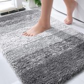 Badkamermat - Extra Zacht Absorberend Microfiber Badmat - Rubberen Antislip - Snel drogend Wasbaar - voor Badkamer, Douche - Grijs - 60x90cm - 1 Stuk