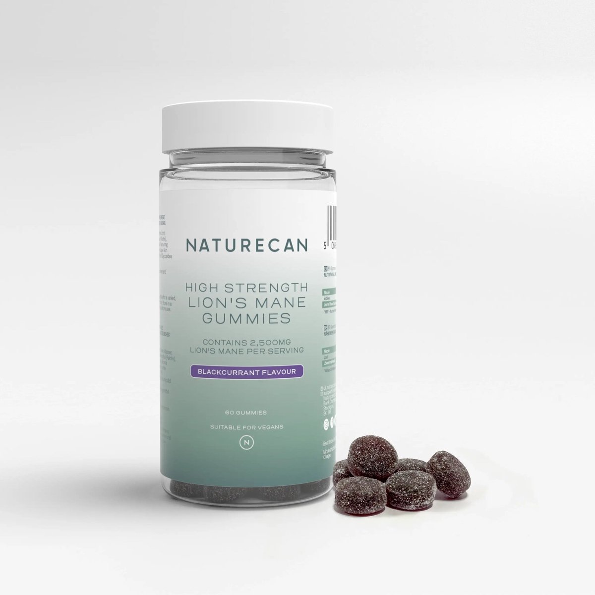 Naturecan Lion's Mane Gummies - 60 Vegan Gummies - 2500mg Lion's Mane Extract - Hericium Erinaceus - Cognitieve Ondersteuning