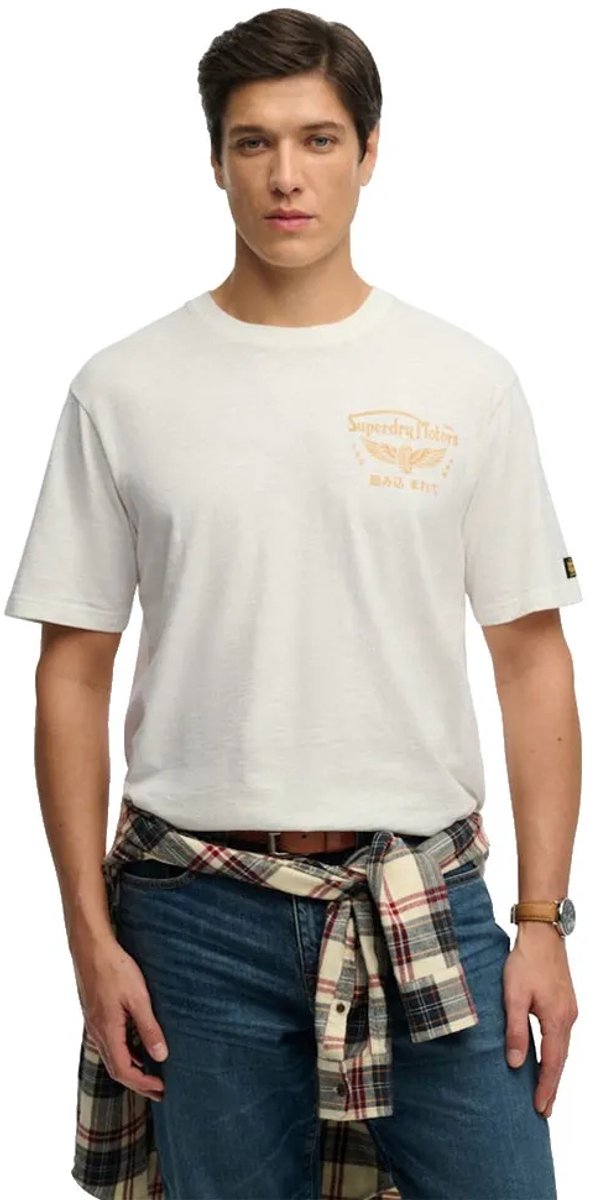 Superdry Heritage Biker Loose T-shirt Heren T-shirts Wit