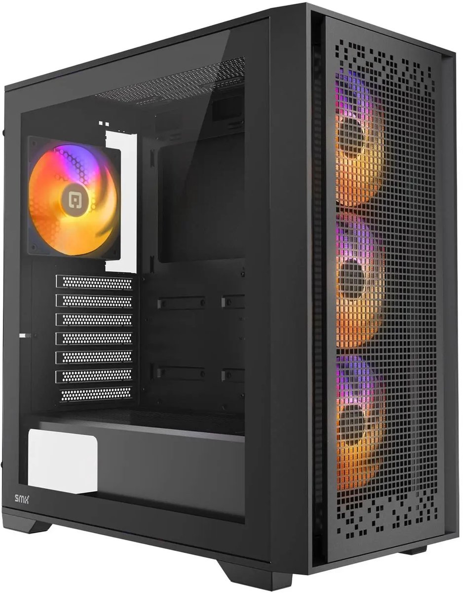 SMX Pixel - Mid Tower Behuizing ATX Tempered Glass ARGB Zwart