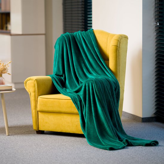 Teesa Serie - Polarfleece Deken - 200x220 cm - Groen - Oeko-Tex — afbeelding 4